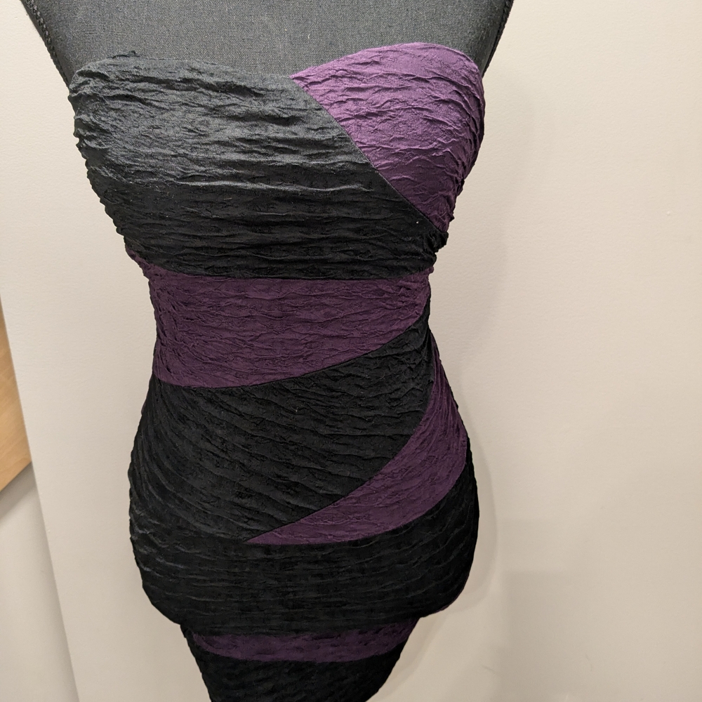 Elegant Black and Purple Women's Dress